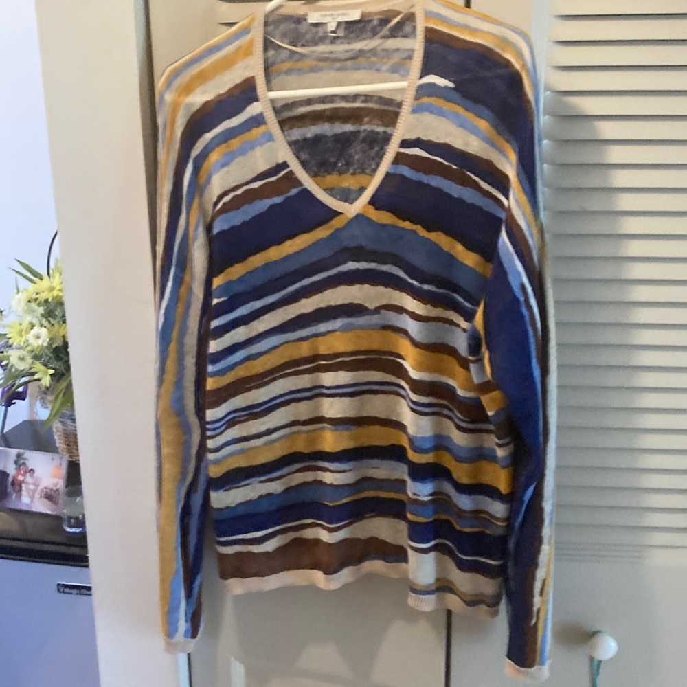 Designer Gerard Darrel Long Sleeve Stripped Top.